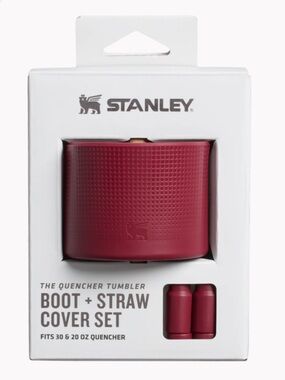 NIB Stanley Cranberry Silicone Boot & Straw Cover Set for 20 & 30oz tumbler